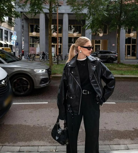 Giacca biker oversize vintage