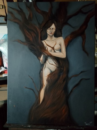 Quadro olio tela elegante - olio, su