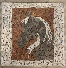 TESTA DI CAVALLO MOSAICO / anticato - invecchiato / PIASTRELLA 60X60X1 cm