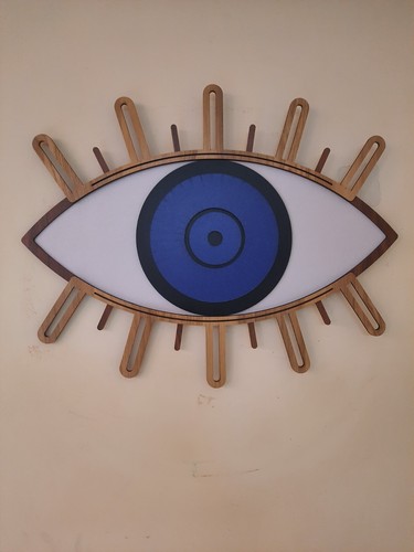 Charm arte legno marrone - arte, blu