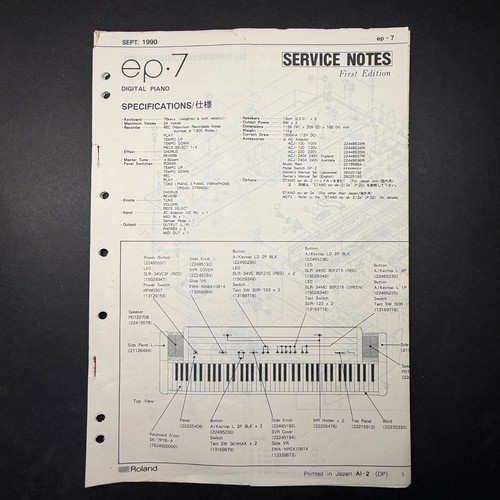 Vintage roland pianoforte - roland, ep-7