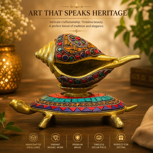 Tartaruga shankh ottone - shankh,