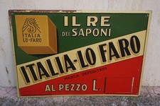 Rara Insegna litografata rilievo Italia Lo Faro il re dei saponi Genova Sampierd
