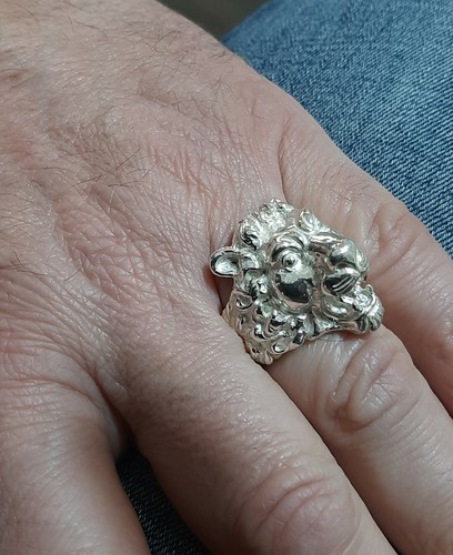 Anello argento uomo leone - argento,