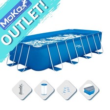 Piscina Fuoriterra Rettangolare 16FT 488x244x107cm Summer Waves Blu Struttura Me