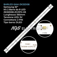 KIT 2 BARRE STRIP 8 LED TV
