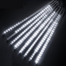 Luci Di Natale Pioggia Di Meteoriti 8 Pezzi 50cm 36 Led Bianco Freddo Natalizie