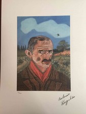 Antonio Ligabue litografia off set cm 50x70 firma in lastra con certificato