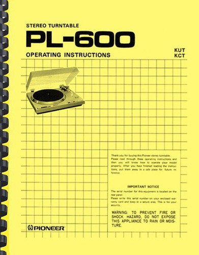 Pioneer 600 pl600 - pioneer,
