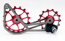 SwishTi Road Bicycle Oversized Pulley Titanium Cage for Campy/Campagnolo Red