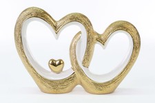 Gold porcelain braided hearts