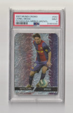Lionel Messi 2007 Mundi Cromo Las Fichas De La Liga marmo orizzontale PSA 9 RARO