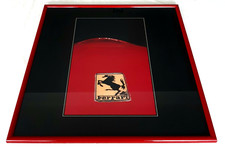 Fotografia Stampa Quadro Stemma Ferrari Motori Cavallino Vintage Con Cornice