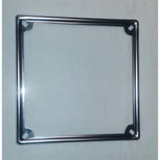 CORNICE TARGA 16,5 CROMATA  MOTO - MOTORBIKE -LICENSE PLATE FRAME VINTAGE