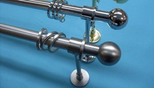 BASTONE TENDA FINITURA IN ACCIAIO CROMATO LUCIDO --MODELLO SFERA 