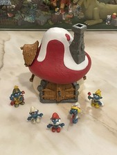 PUFFI SMURFS SMURF CASA DEI PUFFI GRANDE COMPLETA  + 5 PUFFI COMPRESI