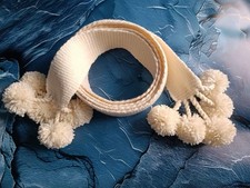 Cintura avorio pompon lana