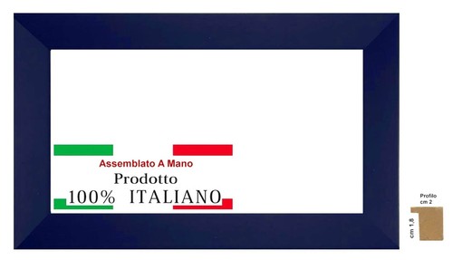 Cornice legno blu liscia - legno,