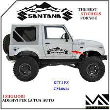 2 ADESIVI stickers SCRITTA LOGHI SUZUKI SANTANA CON MONTAGNE COLORE NERO