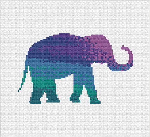 Motivo punto croce - , elefante