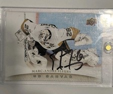 2011-12 Upper Deck Tela Marc-Andre Fleury #C67 Auto Firmato