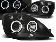 Coppia Di Fari Anteriori Ford Fiesta MK6 02-05 Occhi Di Angelo Neri
