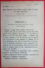 ADRIA,REGIO DECRETO CHE