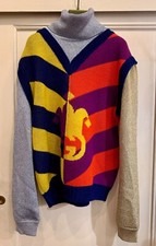 Gucci pullover dolcevita lana viscosa fibra multicolor taglia XL made in Italy