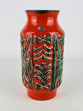 Vaso Ceramica Germany Vintage 1343/24 Arancione Modernariato Design 1960