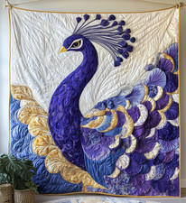 Coperta trapuntata pavone