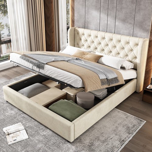 Letto imbottito con - , leva