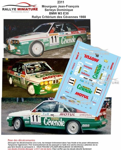 Decals ref 2311 bmw m3 - 1/43,
