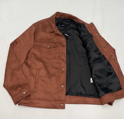 Express brown faux suede - suede, biker
