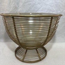 Gold Tone MCM Metal Wire Vase