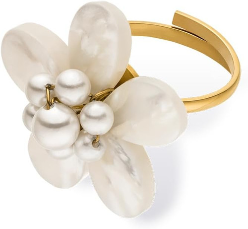 Pearly flower anello donna - flower,