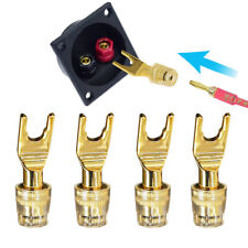 4pz Connettore Cavo Altoparlante Audio HIFI Vanga Y a 4mm Femmina Banana Jack Adattatore