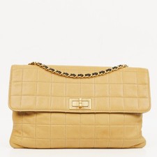 Chanel Borsa Vintage Doppio Lato Patta Bicolore Tavoletta Cioccolato Pelle di Agnello