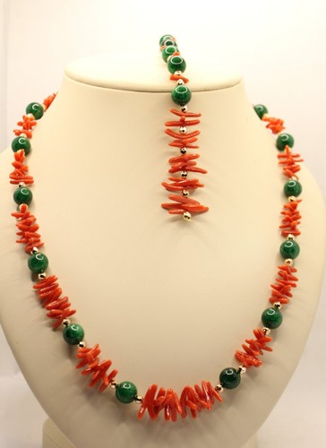 Collana bracciale corallo - collana, e