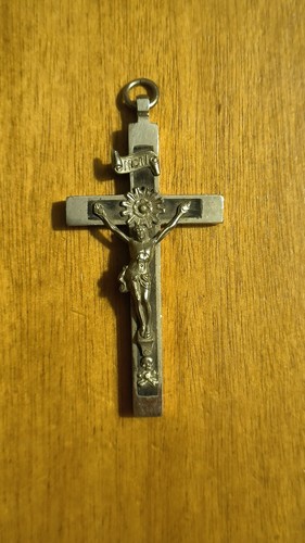 Crocifisso metallo legno - crocifisso, in