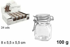 Set 24 Pezzi Barattolo Barattolino Vasetto Con Tappo Porta Spezie Vetro 100g dfh