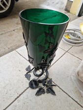 Vaso Vetro E Ferro Battuto