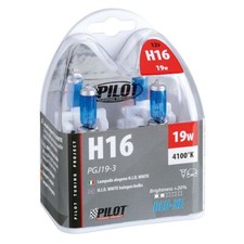 COPPIA LAMPADE ALOGENE SPECIALI PER AUTO LAMPADINE H16 19W LUCE ULTRA BIANCA NEW