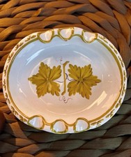 Posacenere italiano metà secolo Guido Gambone 1958 vintage ceramica con foglie dorate