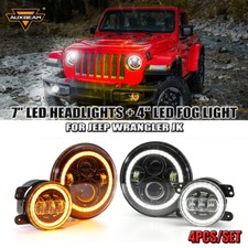 Faro proiettore AUXBEAM 4 IN 1 7" LED + fendinebbia 4" led per Wrangler JK 2007-2017