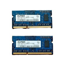 4GB RAM 2x2GB Elpida EBJ20UF8BDU0-GN-F PC3-12800S DDR3 SODIMM LAPTOP NOTEBOOK