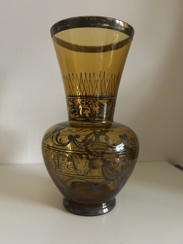 Pregevole vaso vetro ambrato - vetro,