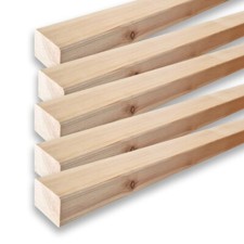 6x Listello decorativo in legno naturale per pareti, divisori, da 4,5x6x300 cm