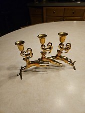 Portacandele 3 renne in ottone