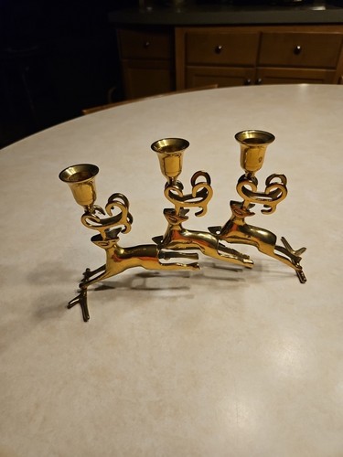 Vintage brass reindeer - vintage,
