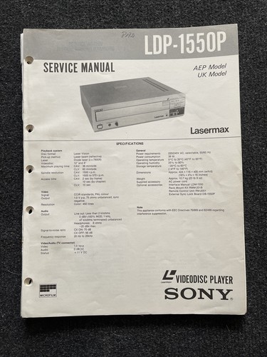 Sony ldp 1550p - sony, ldp-1550p